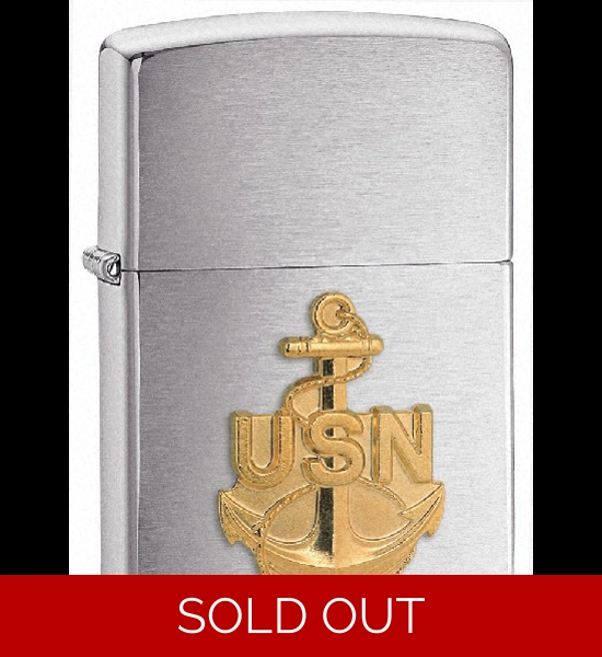 Chrome Navy Anchor Zippo Lighter